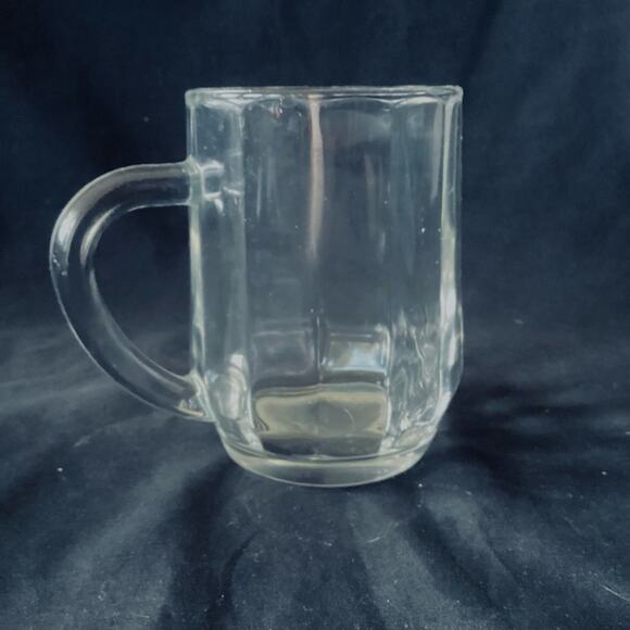 Clear Ribbed Glass Coffee Mug - Picture 3 of 3